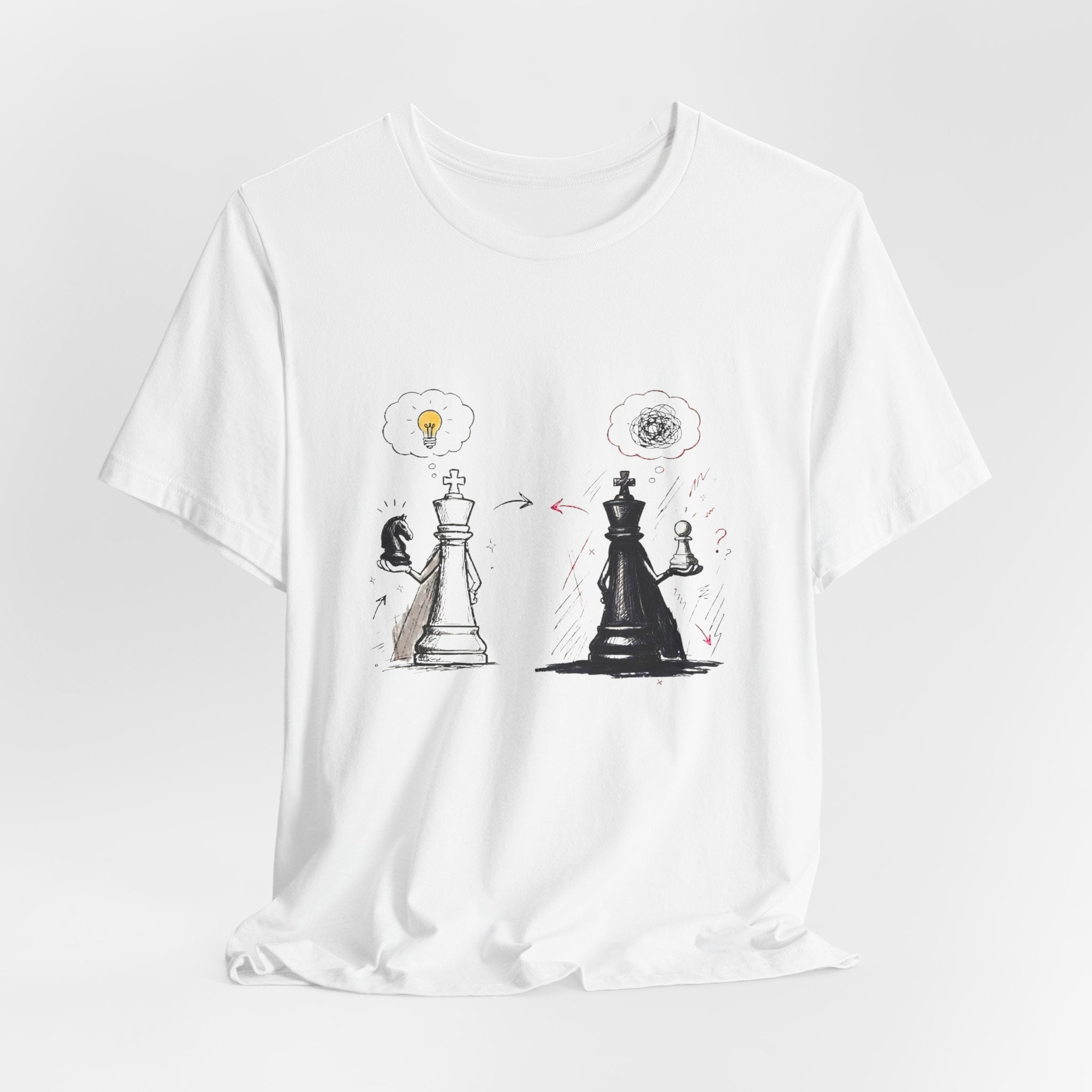 Chess Kings Contrast Graphic Tee — Light vs Dark Thought Bubble Design