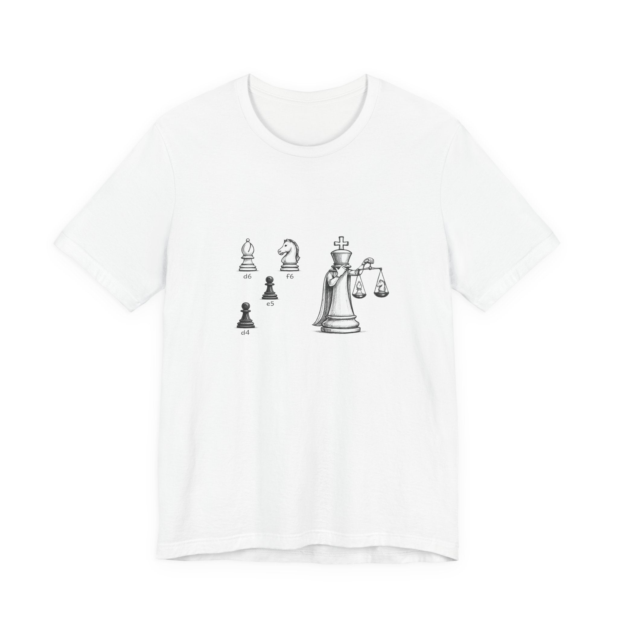 Chess Pieces Tee — King with Scales Illustration